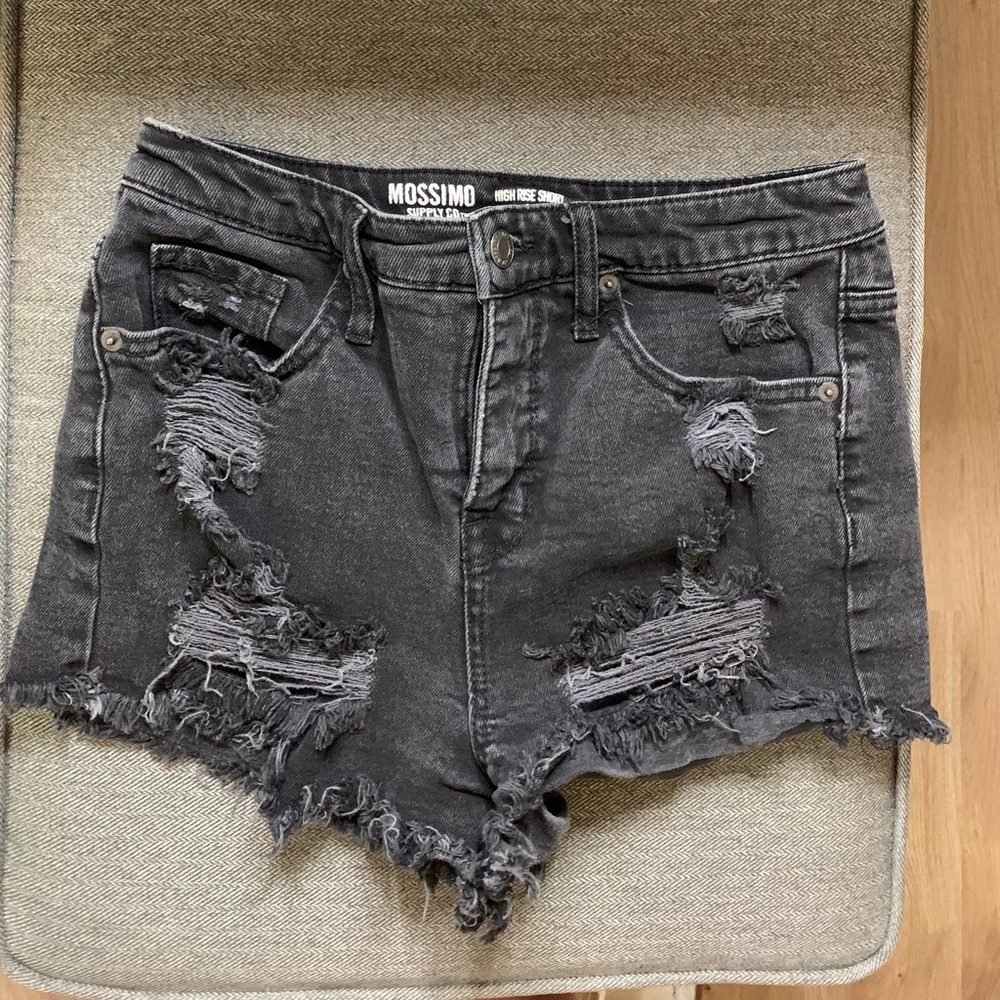 Black Ripped Shorts
